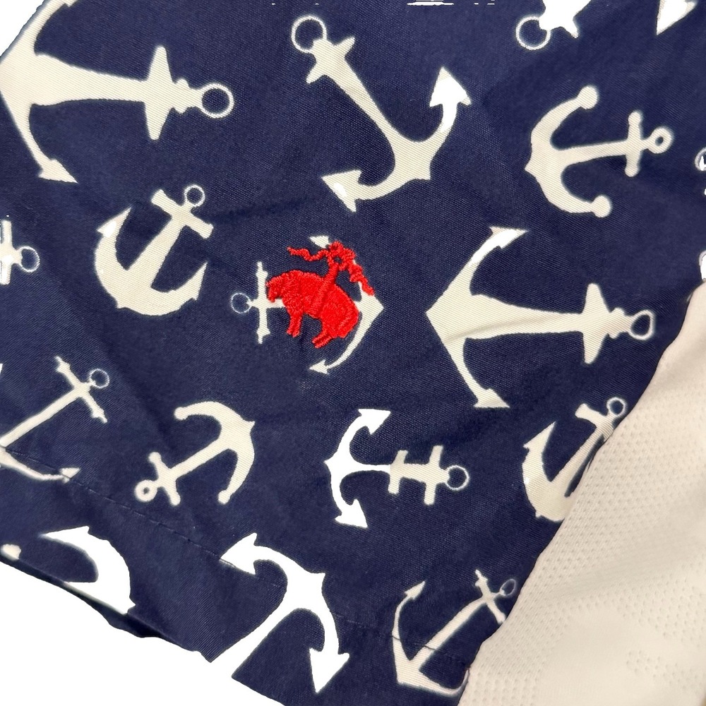 Brooks Brothers Mens Blue  All Over Print Anchor Swimming Trunks‎ Short 44